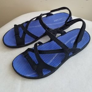 Easy Spirit Explore 24 Blk. Suede Sandals Size 10
